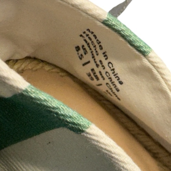 NEW Draper James Women's Georgia Ankle Tie Espadrille in Green Stripe - Size 8.5 - Picture 7 of 11